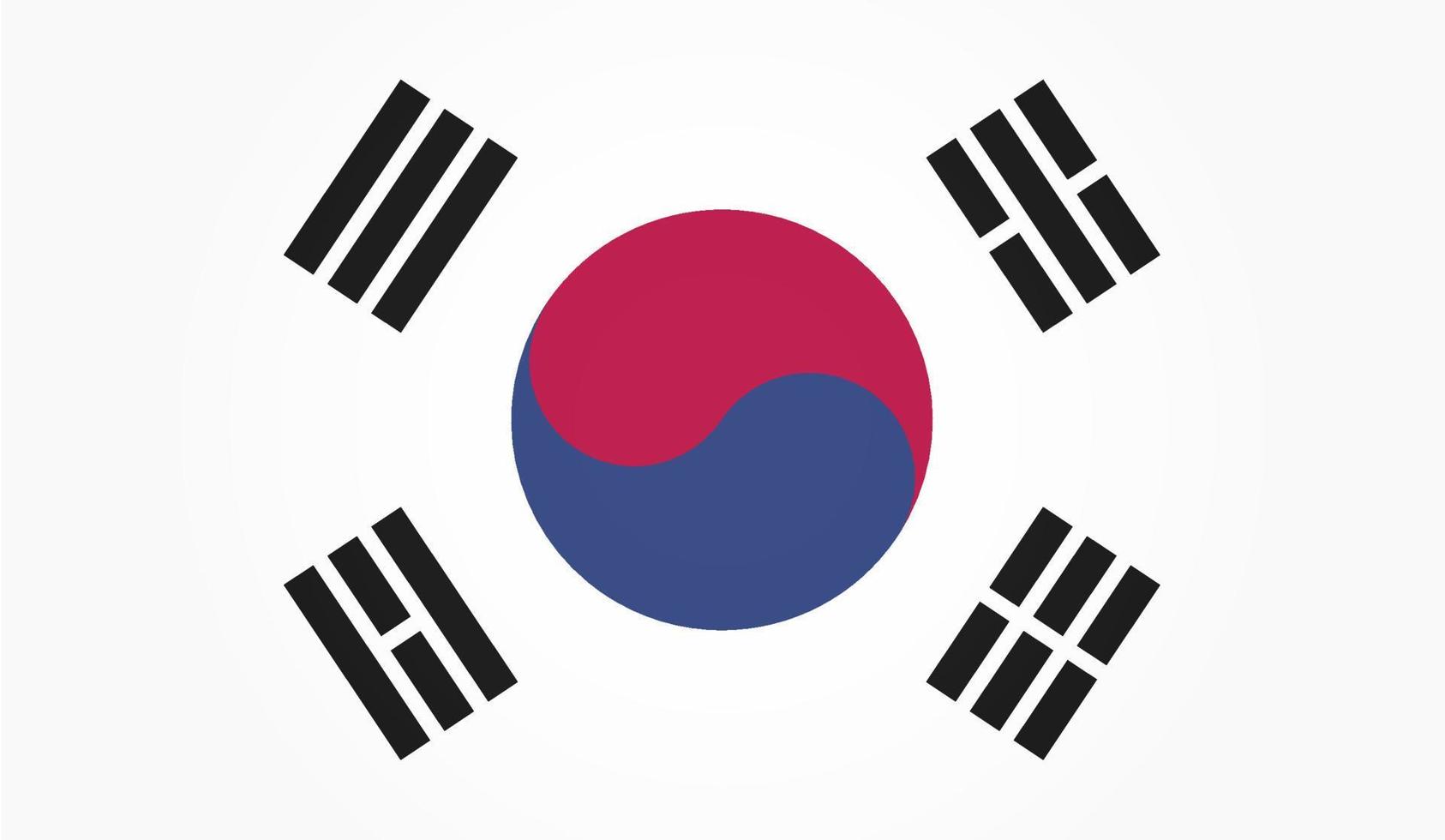 bandeira do sul Coréia. branco fundo. vetor ilustração. eps 10