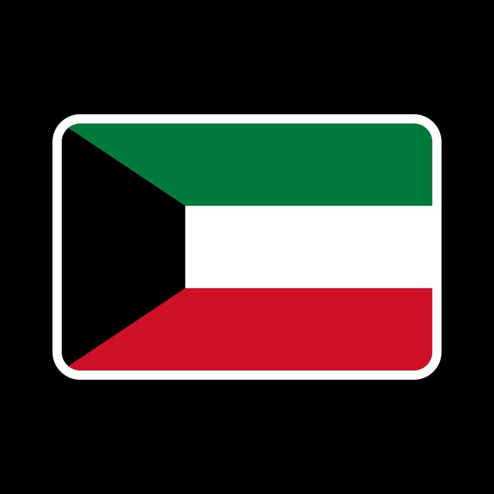 bandeira do kuwait, cores oficiais e proporção. ilustração vetorial. vetor