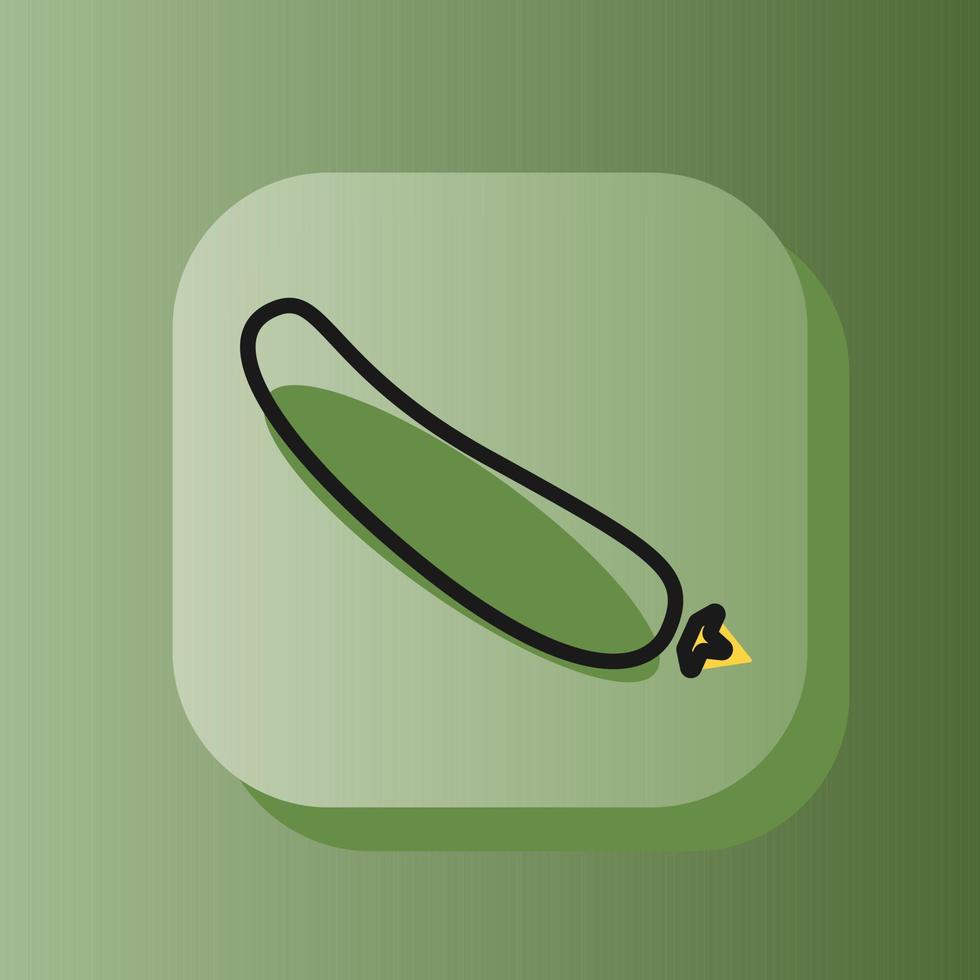 3d quadrado botão verde pepino em esboço ícone. plano símbolo placa vetor ilustração isolado em uma verde fundo. saudável nutrição conceito