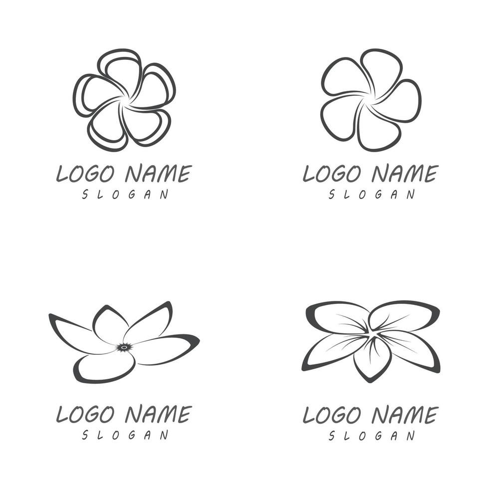 modelo de ilustração de design de flores de ícone de plumeria beleza vetor