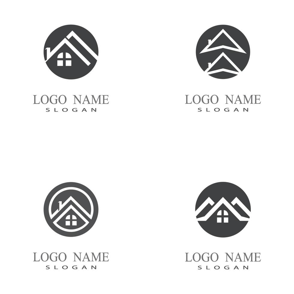 design de logotipo de imóveis, propriedades e construção vetor