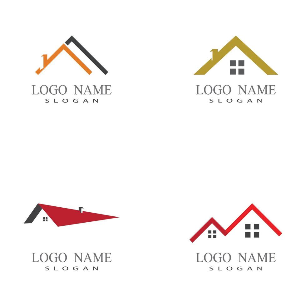 design de logotipo de imóveis, propriedades e construção vetor