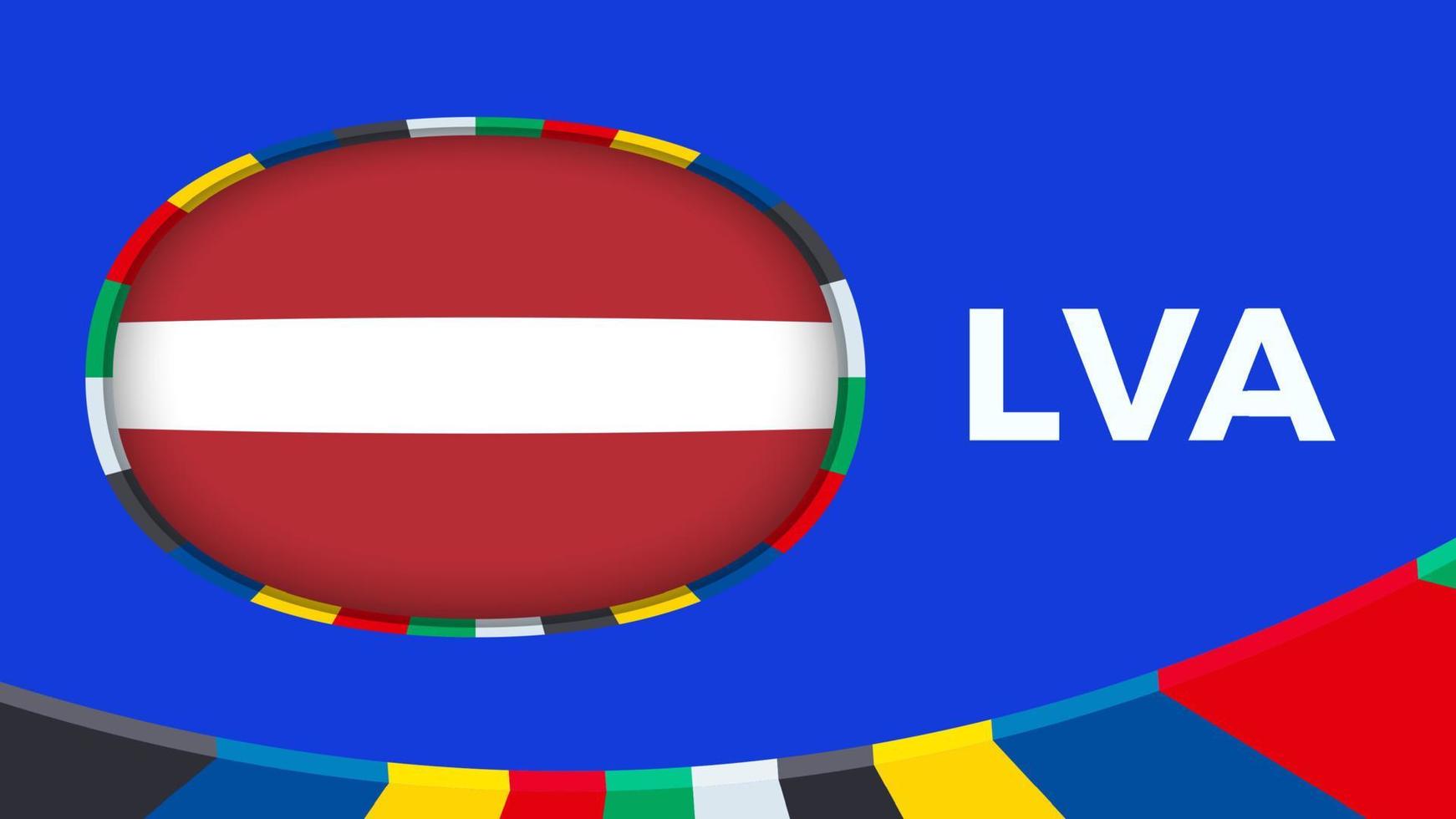 Letônia bandeira estilizado para europeu futebol torneio qualificação. vetor