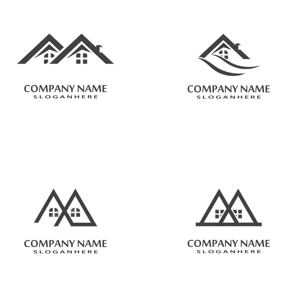 design de logotipo de imóveis, propriedades e construção vetor