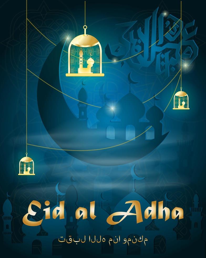 ilustração 20 do feriado religioso islâmico de eid al-adha mubarak vetor