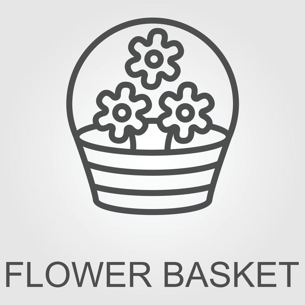 cesta com flores ícone. para seu projeto, logotipo. vetor ilustração.