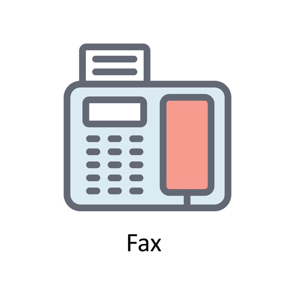 fax vetor preencher esboço ícones. simples estoque ilustração estoque