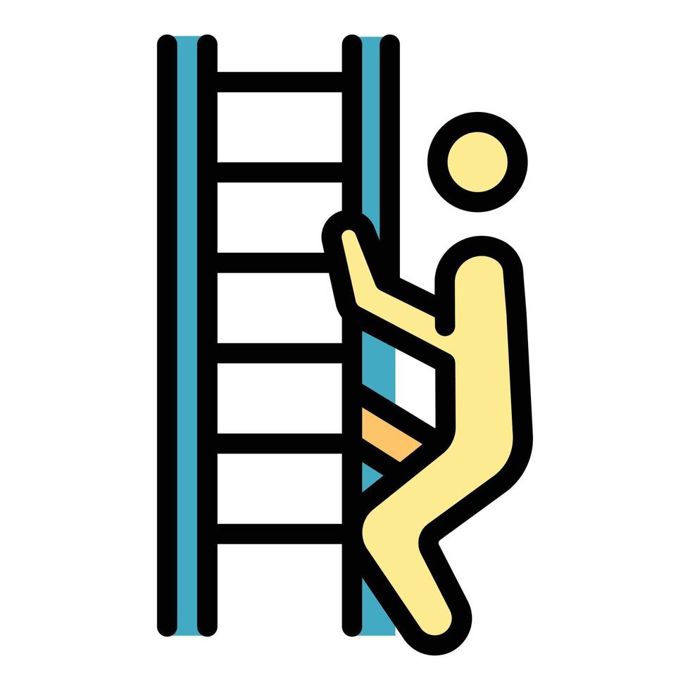 evacuação escada ícone vetor plano