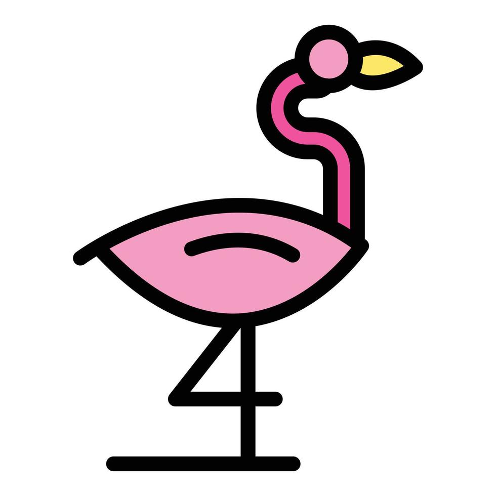 garça flamingo ícone vetor plano