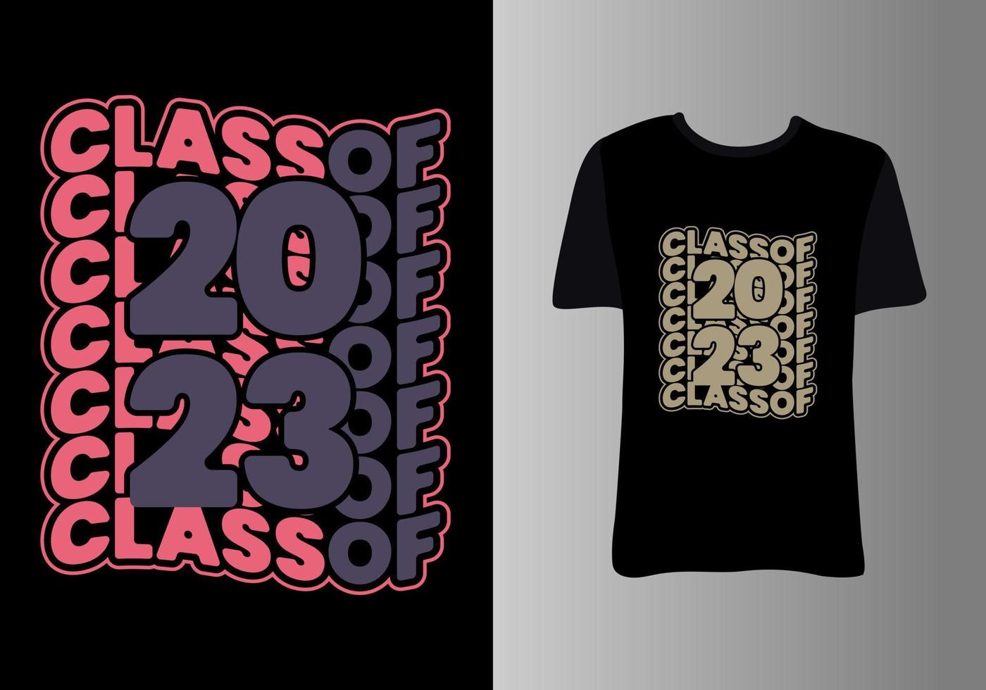 Senior classe do 2023. roupas Projeto para saudações, parabéns evento, camiseta, festa, Alto escola ou Faculdade diplomado. vetor