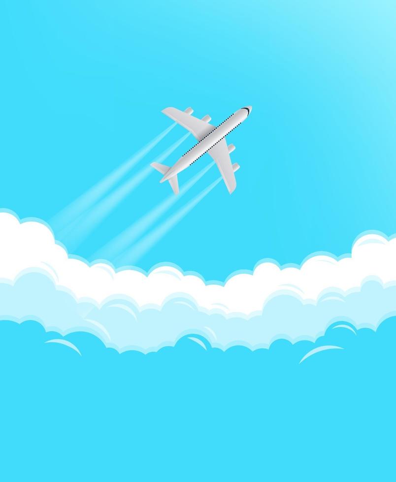 aeronaves modernas voando no céu. conceito de viagens vetor
