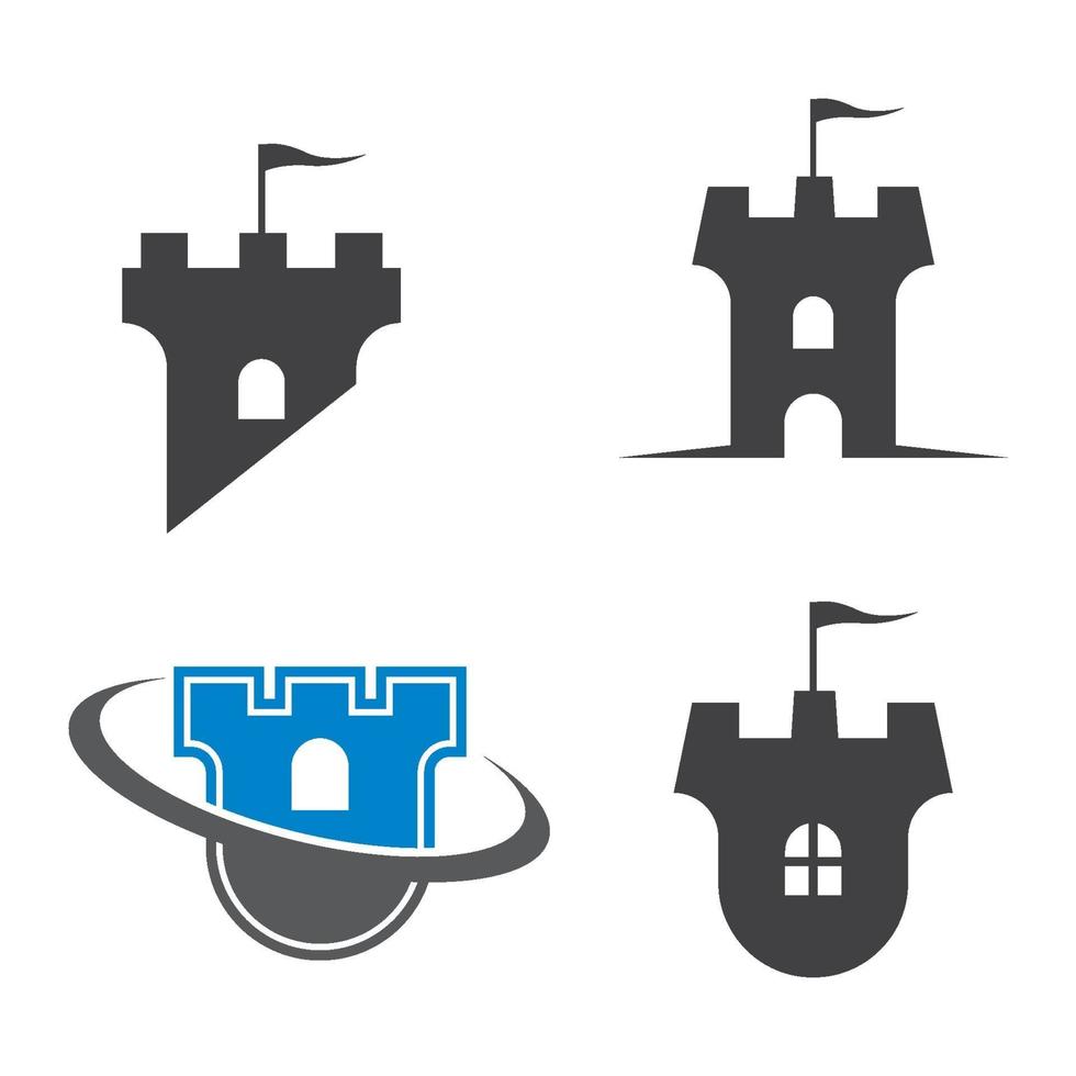 conjunto de imagens do logotipo do castelo vetor