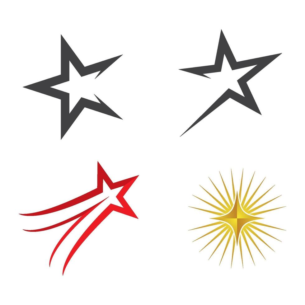 conjunto de imagens do logotipo da estrela vetor