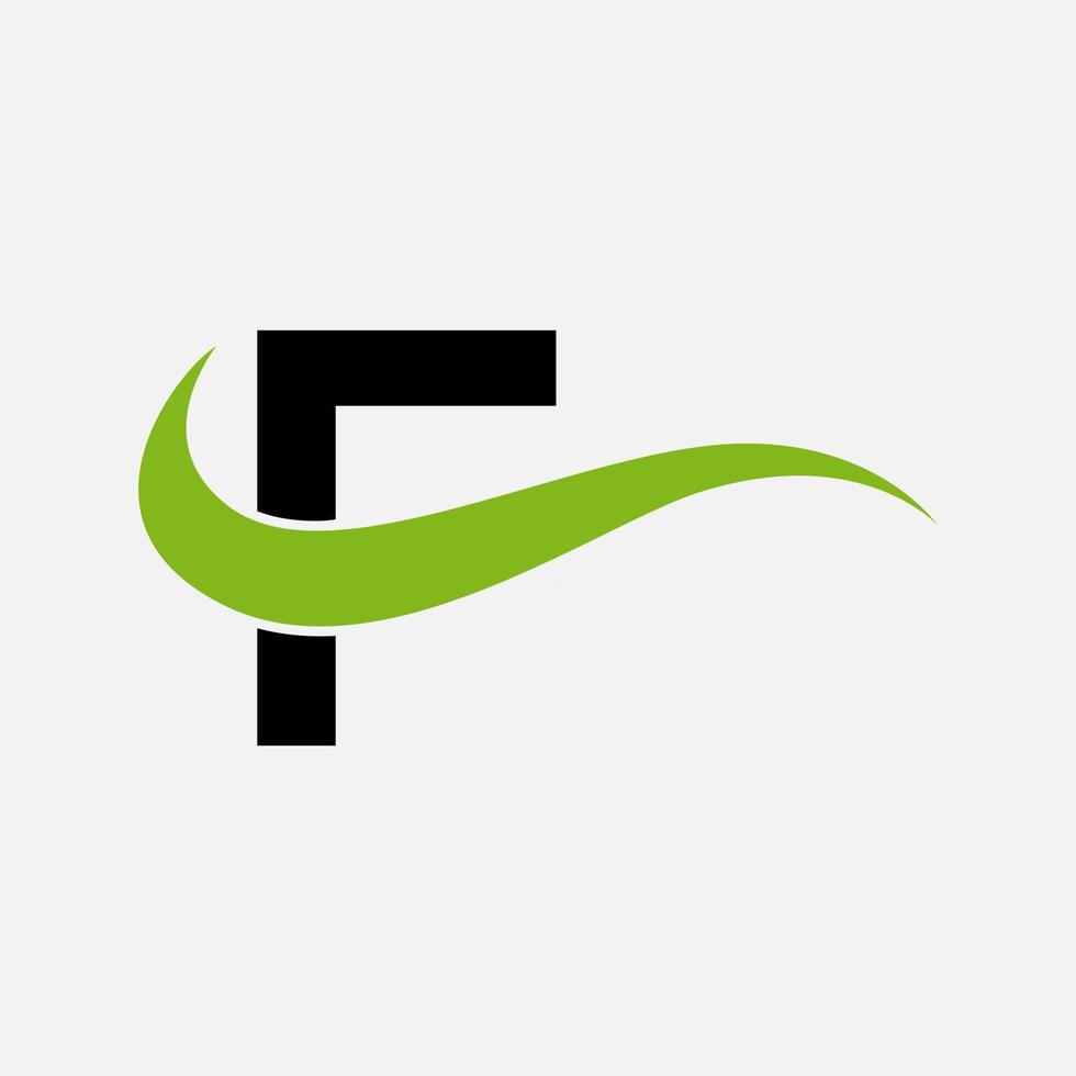 design de logotipo de letras iniciais modernas de letra f abstrata vetor