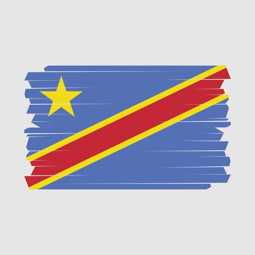 pincel de bandeira da república do congo vetor