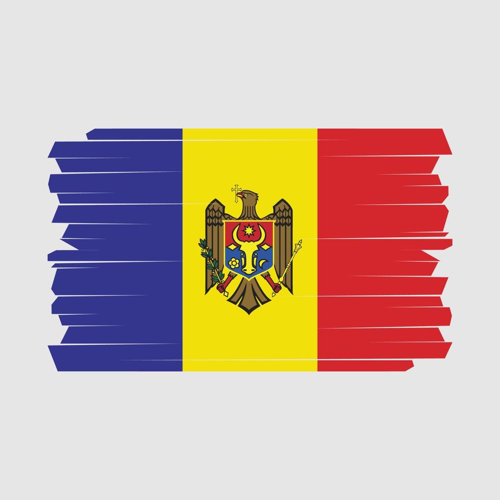 escova de bandeira da moldova vetor