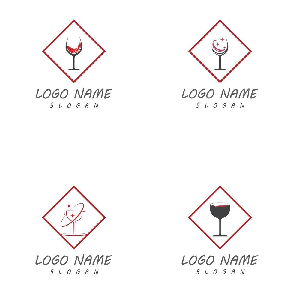 símbolo de vetor de logotipo de vinho