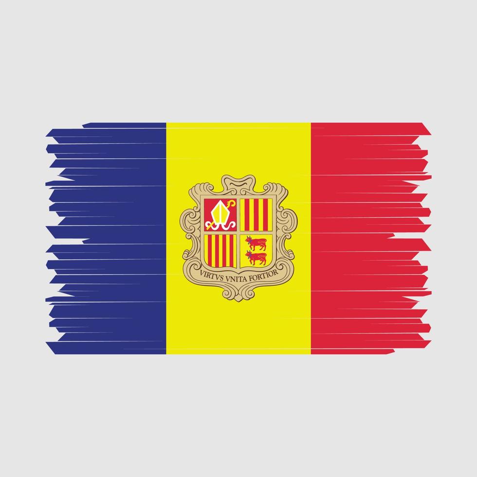 vetor de escova de bandeira de andorra