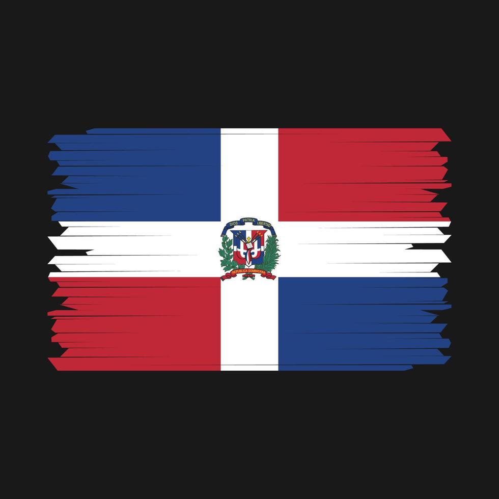 vetor de escova de bandeira da república dominicana