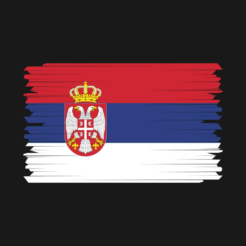 vetor de pincel de bandeira da sérvia