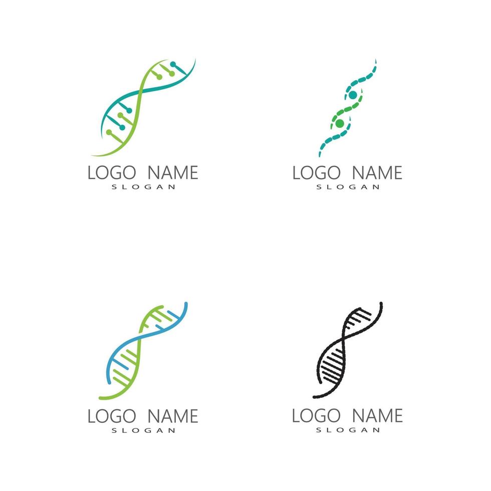 ilustração do símbolo vetorial modelo de logotipo de gene dna vetor