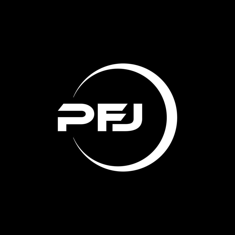 pfj carta logotipo Projeto dentro ilustração. vetor logotipo, caligrafia desenhos para logotipo, poster, convite, etc.