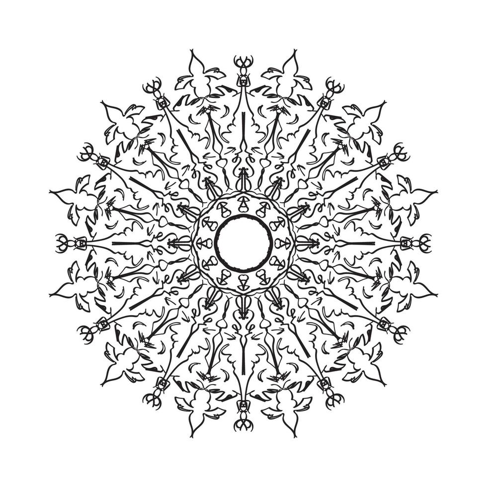 mandala de ornamento indiano desenhada à mão no estilo de fundo. vetor