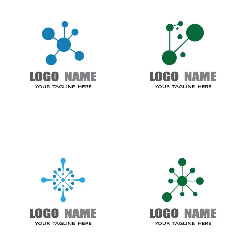 molécula símbolo logotipo modelo ilustração vetorial design vetor