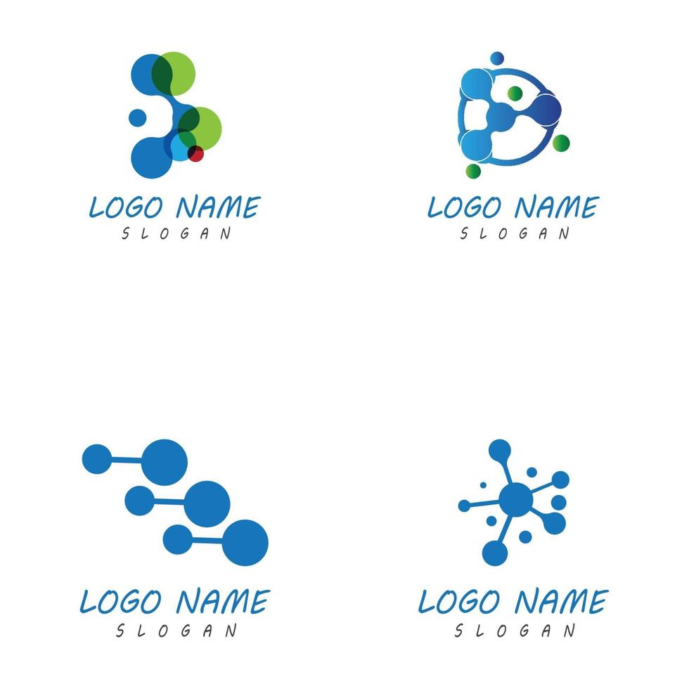 molécula símbolo logotipo modelo ilustração vetorial design vetor