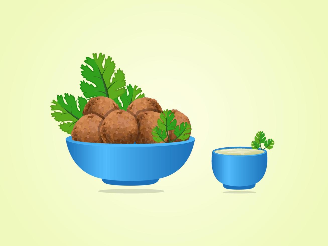 criativo falafel Prêmio ilustração Projeto. vegetal aguarela Comida almoço, com velozes Comida Prêmio comer tradição desenhando vetor. vetor