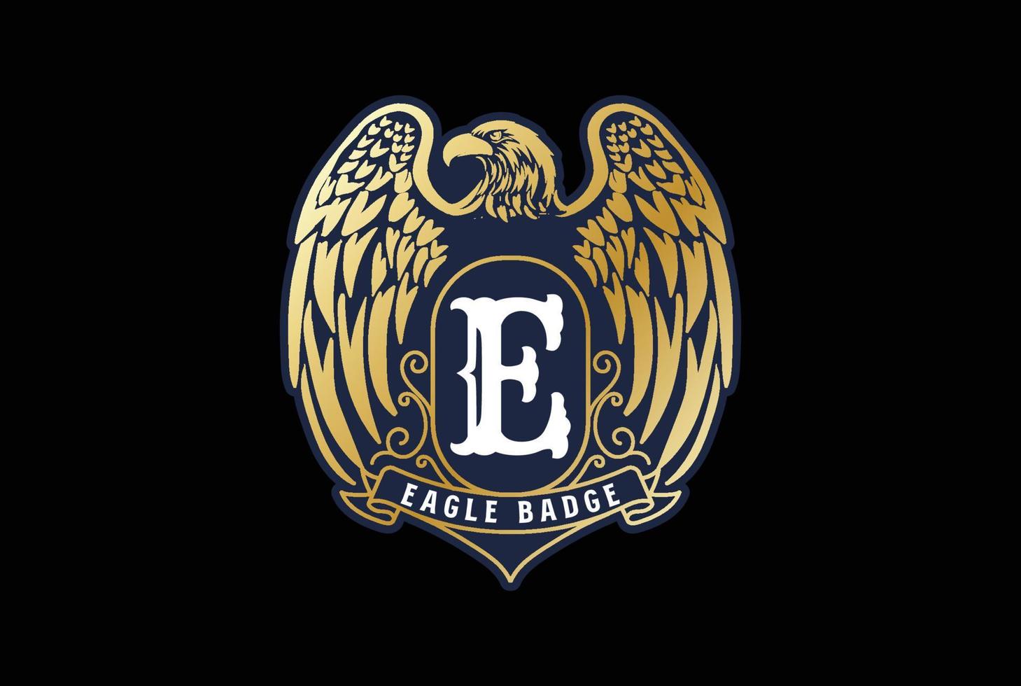 vintage retro Forte dourado Águia Falcão falcão crachá emblema logotipo Projeto vetor