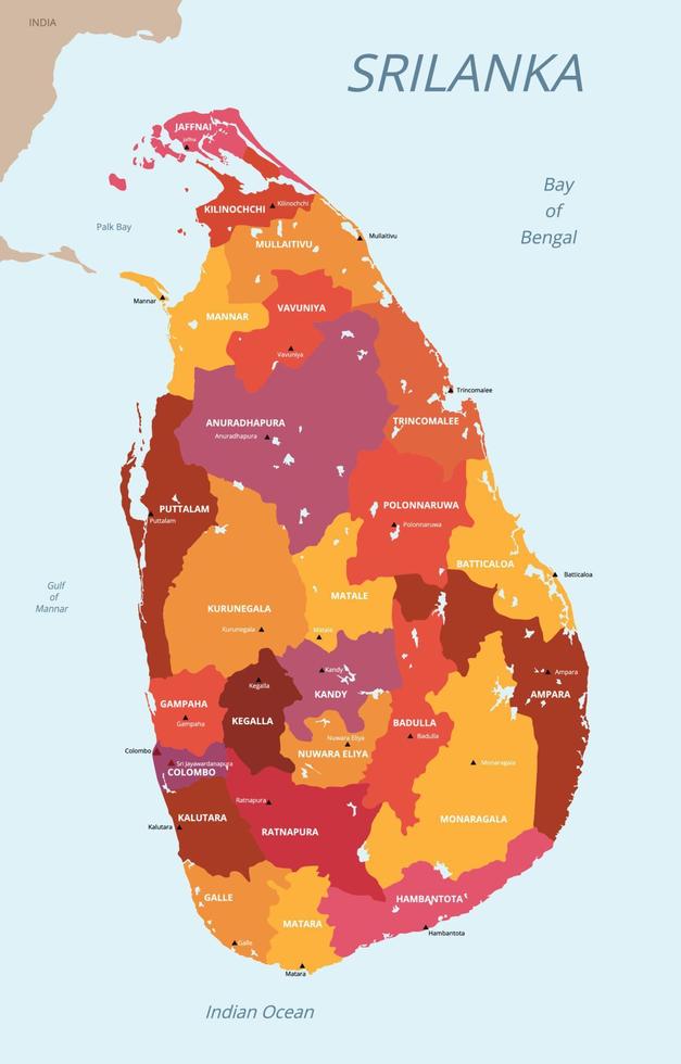 Srilanka detalhado país mapa Projeto conceito vetor