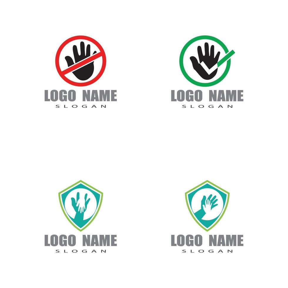 modelos de logotipo para cuidados com as mãos vetor