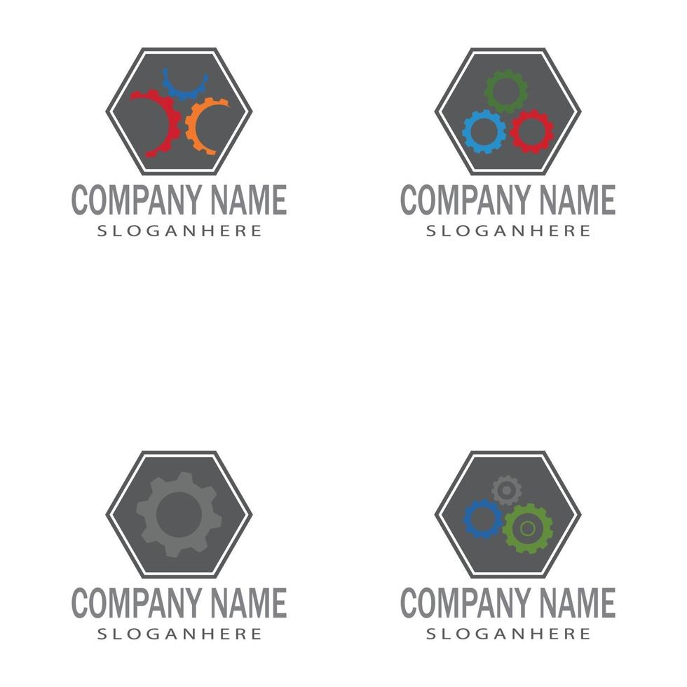 engrenagem logotipo modelo vetorial ícone ilustração design vetor