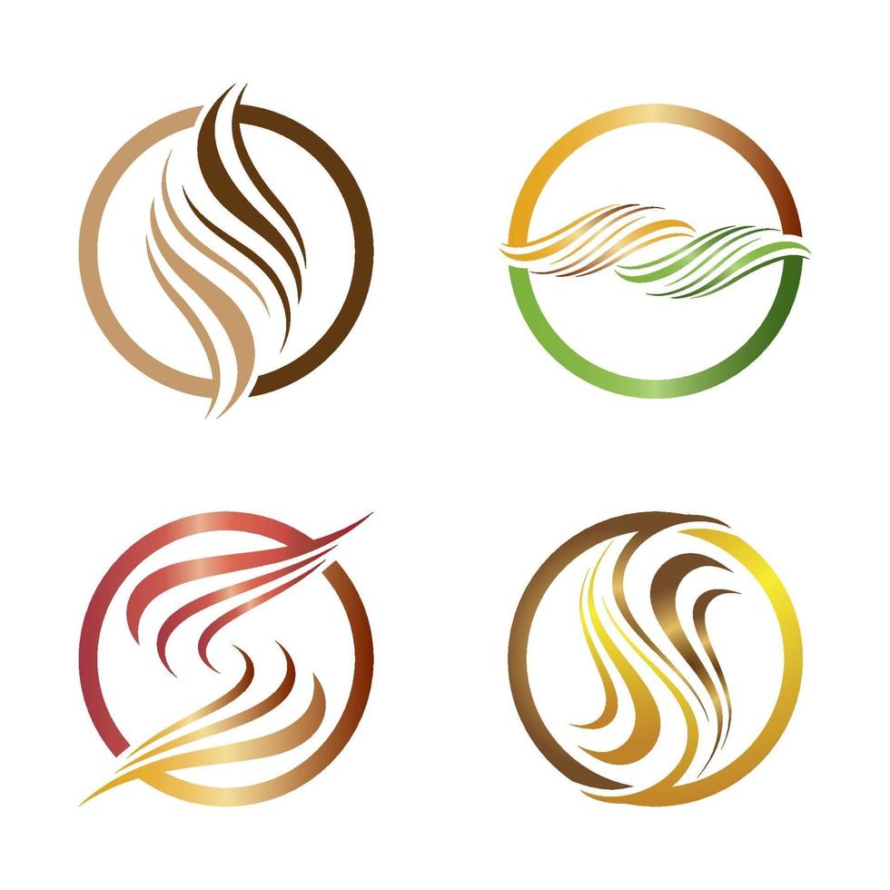 conjunto de ícones de vetor de logotipo e símbolo de cabelo