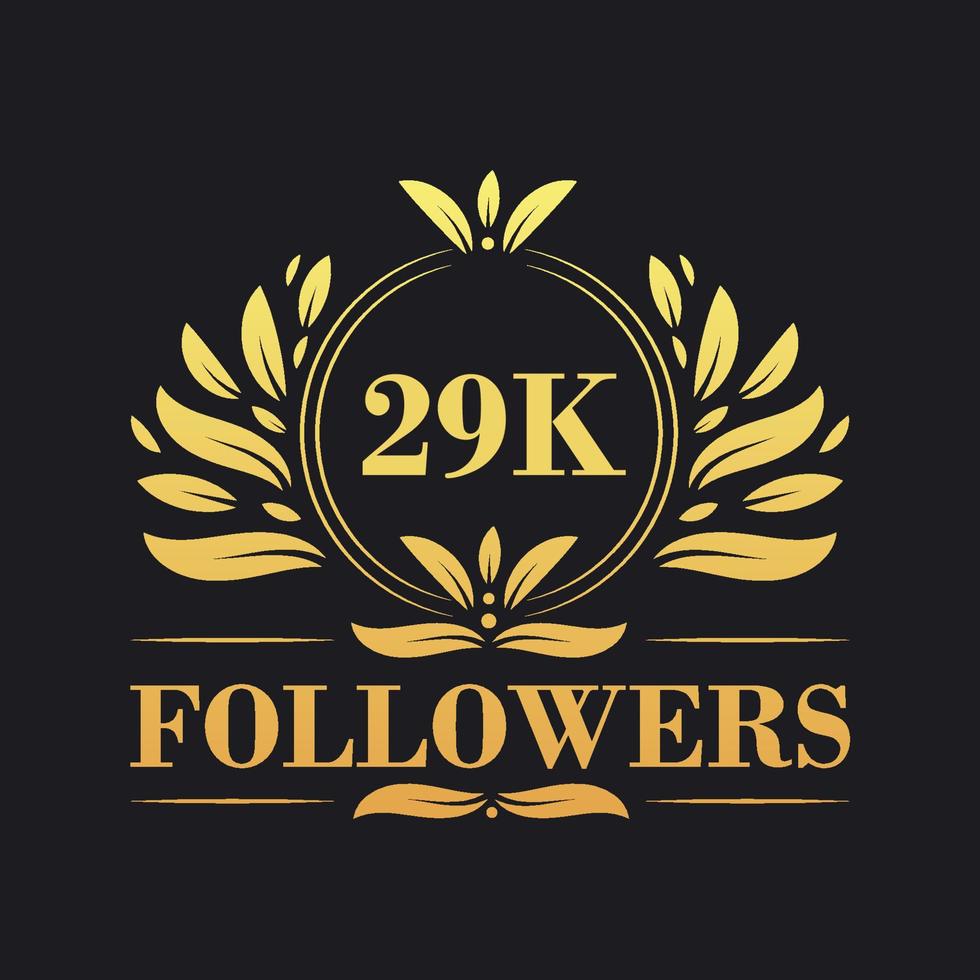 29k seguidores celebração Projeto. luxuoso 29k seguidores logotipo para social meios de comunicação seguidores vetor