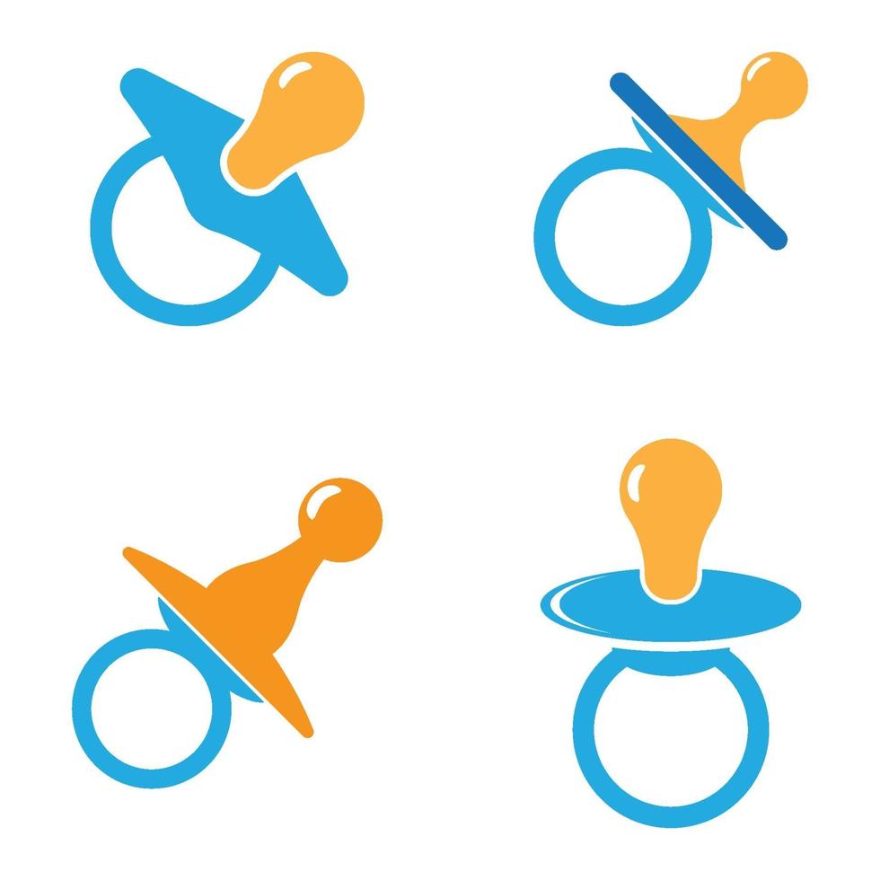 conjunto de ilustração de imagens de logotipo de chupeta de bebê vetor