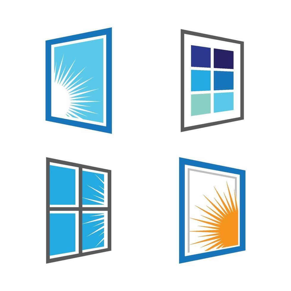 conjunto de ilustração de imagens de logotipo de janela vetor
