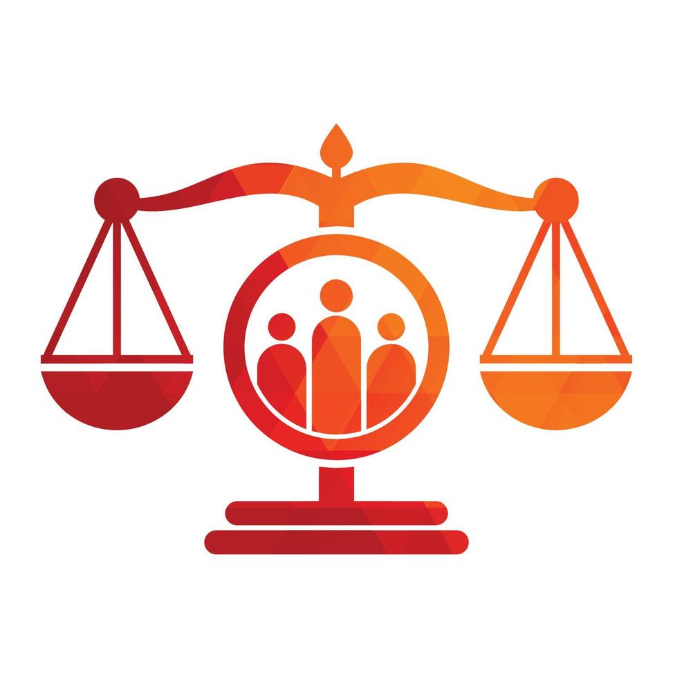 justiça pessoas logotipo Projeto vetor. lei empresa e pessoas logotipo ícone modelo Projeto. vetor
