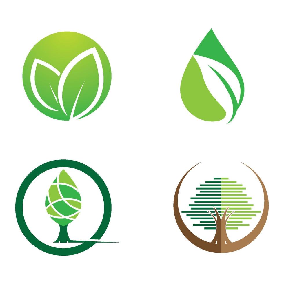 conjunto de design de imagens de logotipo de árvore vetor
