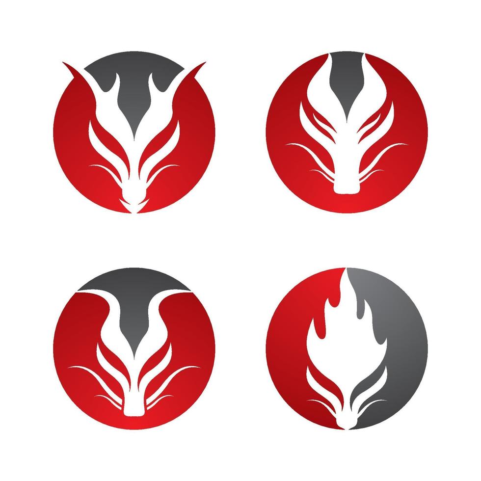 conjunto de imagens do logotipo da cabeça do dragão vetor