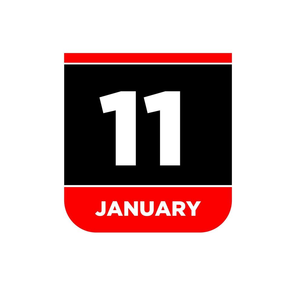 11 janeiro vetor calendário vetor ícone. 11 jan cartão.