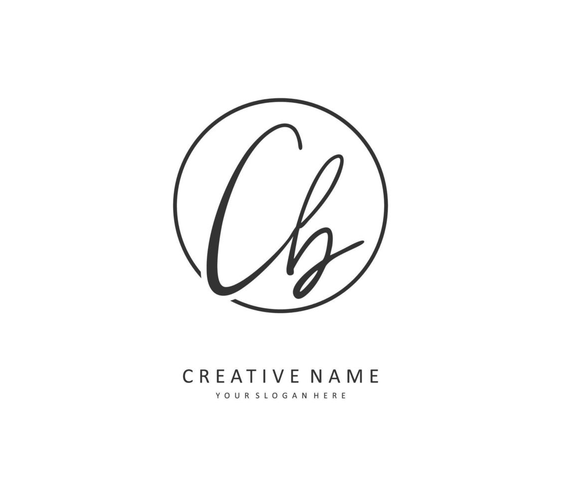 c b cb inicial carta caligrafia e assinatura logotipo. uma conceito caligrafia inicial logotipo com modelo elemento. vetor