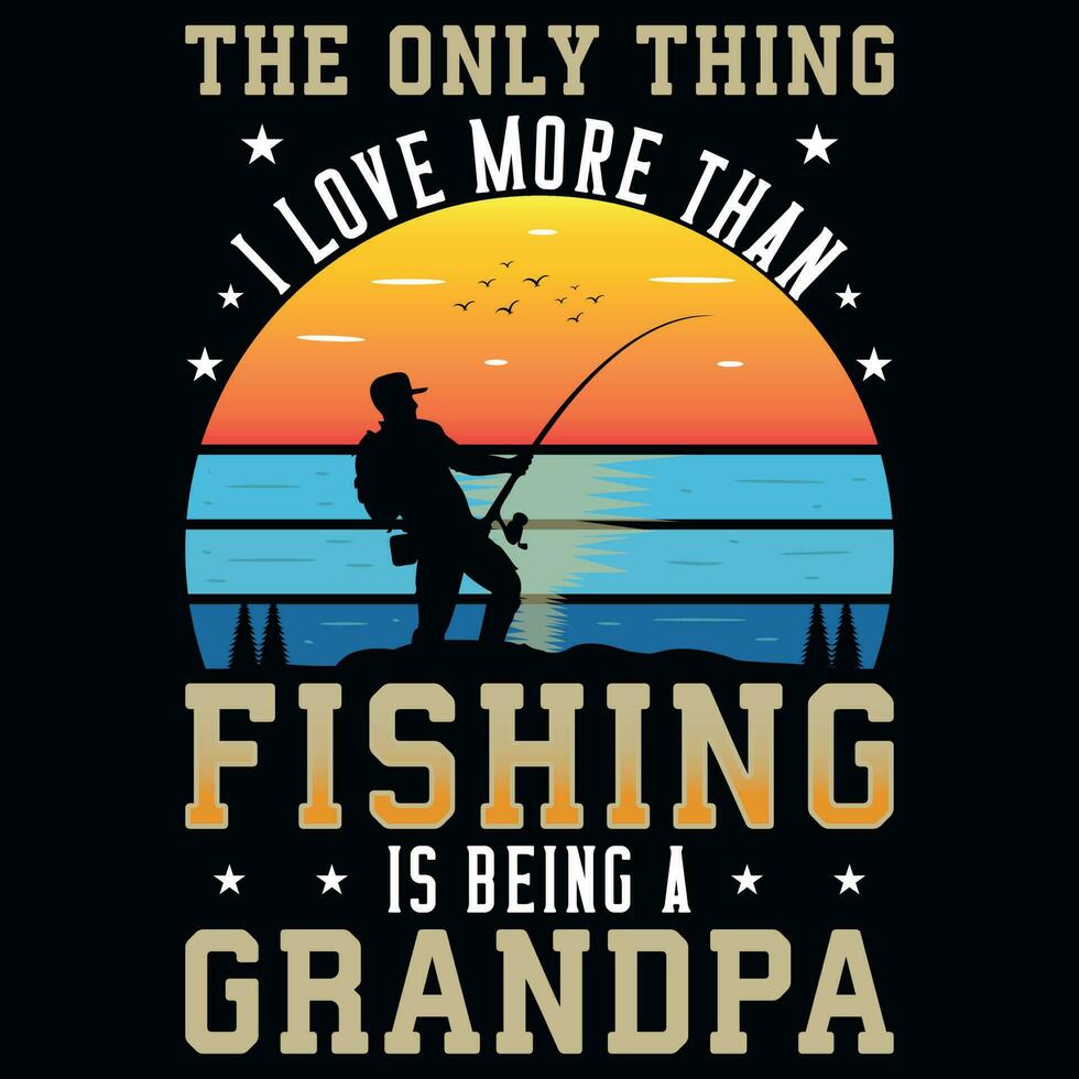 pescaria do vovô gráficos camiseta Projeto vetor