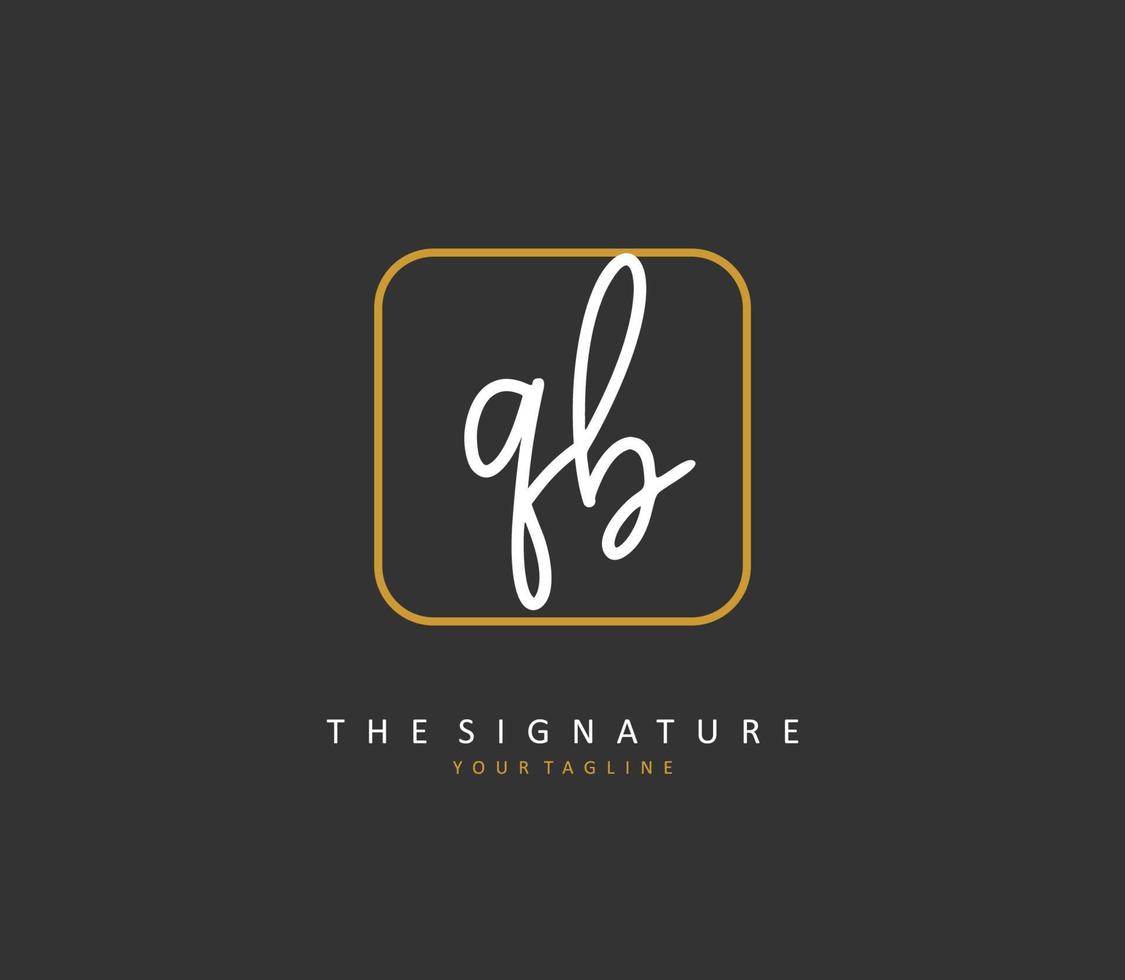 q b qb inicial carta caligrafia e assinatura logotipo. uma conceito caligrafia inicial logotipo com modelo elemento. vetor