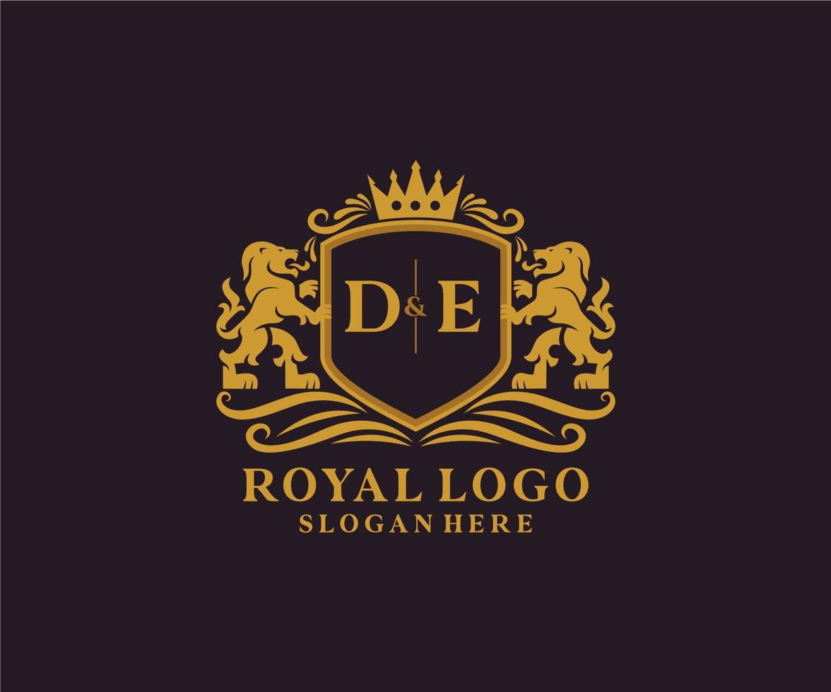 inicial de letra leão modelo de logotipo de luxo real em arte vetorial para restaurante, realeza, boutique, café, hotel, heráldica, joias, moda e outras ilustrações vetoriais. vetor