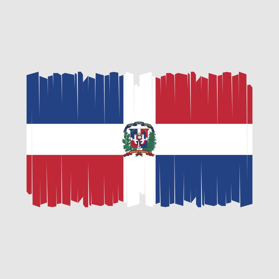 vetor de escova de bandeira da república dominicana