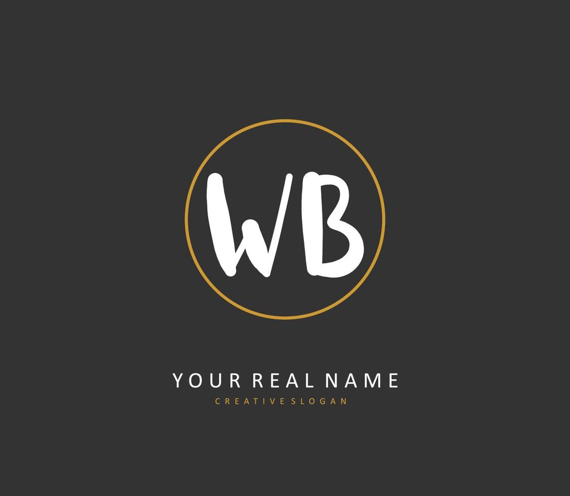 W b wb inicial carta caligrafia e assinatura logotipo. uma conceito caligrafia inicial logotipo com modelo elemento. vetor