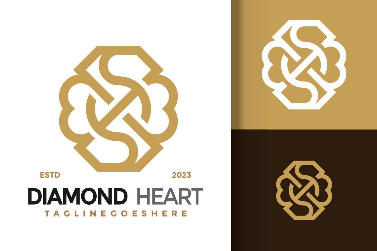diamante coração logotipo vetor ícone ilustração