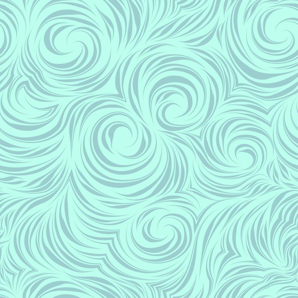 padrão de vetor sem emenda de pinceladas fluidas, ondas e conceito abstrato de fluxo. cachos em espiral e redemoinhos. textura azul perfeita para tecidos e embalagens em um fundo turquesa